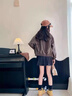 邁兜熊女童皮衣外套秋季2025新款女孩洋氣機車(chē)服夾克兒童秋冬裝加絨上衣 棕色 160 建議身高150cm穿 曬單實(shí)拍圖
