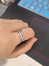 YaoYiZun多層純銀戒指女款情人節禮物高級感食指輕奢生日禮物送老婆 銀色戒指（開(kāi)口可調節）（代寫(xiě)賀卡） 曬單實(shí)拍圖