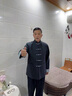 CANDYPRINCE 唐裝漢服男 中老年爸爸裝中式春秋外套 國風(fēng)老年人衣服毛呢外套 煙灰-上衣 XL /175-(建議130-145斤) 曬單實(shí)拍圖