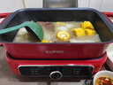 蘇泊爾（SUPOR）多功能家用電火鍋 電煮鍋 電蒸鍋 火鍋專(zhuān)用鍋 烤肉烤魚(yú)鍋 多用途料理鍋5.5升電熱鍋H55FK189A 曬單實(shí)拍圖