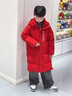 哈羅小黃鴨HAL.DUCK兒童羽絨棉服新款男女童學(xué)生初高中生6-18歲加厚保暖時(shí)尚外套棉襖 【大紅色3.0】過(guò)膝加厚款 140 建議身高130-140cm寶寶 曬單實(shí)拍圖