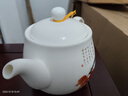 祥燕（xiangyan）大容量家居茶壺帶過(guò)濾網(wǎng)1000ml辦公茶水壺大號泡茶壺白瓷冷水壺 蟬鳴福到 曬單實(shí)拍圖