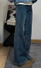 美麗衣櫥（BEAUTIFUL WARDROBE）復古高腰高級感微喇牛仔褲女春季顯瘦減齡喇叭褲慵懶拖地馬蹄褲女 曬單實(shí)拍圖
