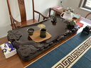 示詩(shī)蔚然黑檀木茶盤(pán)黑檀木整塊實(shí)木茶盤(pán)烏檀木茶海茶臺家用排水式功夫茶具 年年有魚(yú)90*45*6cm 曬單實(shí)拍圖