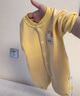 嬰兒連加絨體衣寶寶長(cháng)袖秋冬季保暖哈衣新生兒爬服童裝衣服 黃色字母小熊連體衣 90cm 曬單實(shí)拍圖