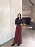 闊腿褲女秋冬2025年新款高腰垂感西裝褲寬松休閑直筒長(cháng)褲百搭顯瘦 紅色 L 100-110斤 曬單實(shí)拍圖