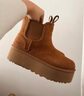 UGG秋季女士休閑舒適純色厚底雪地靴煙囪時(shí)尚切爾西短靴 1134526 CHE | 栗色 38 38碼及以下建議拍大一碼 曬單實(shí)拍圖