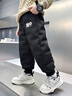 G.DUCKKIDS小黃鴨童裝女童棉褲冬季兒童保暖褲中大童冬裝加棉加厚一條過冬褲 黑色 110 建議100-110cm4-5歲 曬單實拍圖