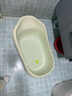 奔麥 嬰兒洗澡盆兒童浴盆加大加厚寶寶洗澡可坐可躺家用新生兒防滑 （加大加厚）墨竹綠 曬單實(shí)拍圖