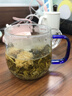 VTyee高硼硅玻璃杯茶杯帶把手家用耐高溫帶蓋泡茶杯男女高顏值喝水杯子 【耐熱150度】藍把 470ml 1只 曬單實拍圖