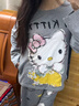 喻可眠睡衣女長(cháng)袖春秋季純棉薄款可愛(ài)hellokitty大學(xué)生加大碼家居服套裝 DMY9122 L 【100-120斤】 曬單實(shí)拍圖
