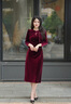 愛(ài)特愛(ài)（EITIE）復古優(yōu)雅顯瘦紅色絲絨連衣裙2025秋冬新款修身長(cháng)袖包臀裙C2507836 絲絨粉62 L 曬單實(shí)拍圖
