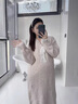 南叮雅格孕婦裝秋冬新款蕾絲蝴蝶結針織連衣裙秋冬溫柔風(fēng)長(cháng)款毛衣裙中長(cháng)款 杏色 XL 曬單實(shí)拍圖