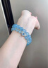 LOUIS WATER收藏級天然冰魄海藍寶手串女藍色水晶手鏈男招財轉運珠生日禮物 收藏級冰魄海藍寶手串10mm 曬單實(shí)拍圖
