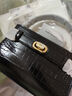 CHARLES&KEITH鱷魚(yú)紋凱莉包手提斜挎婚包包女包生日禮物CK2-50270880-1 Black黑色 S 曬單實(shí)拍圖