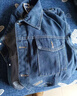 皮爾卡丹（pierre cardin）純棉藍色牛仔外套男水洗彈力男士夾克寬松潮流大碼印花牛仔衣褂子 藍色J21【有內袋】 XL 體重【128-140斤】 曬單實(shí)拍圖