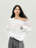 森馬（Semir）長(zhǎng)袖T恤女秋季蕾絲一字領(lǐng)純棉oversize印花2025上衣10A525101005 曬單實(shí)拍圖