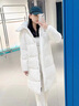 顧冰新款羽絨服女款中長(cháng)款過(guò)膝直筒加厚白鴨絨冬季外套 白色 S 曬單實(shí)拍圖