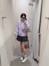 莜仙格2025秋季韓式小個(gè)子寬松休閑百搭短款外套女簡(jiǎn)約夾克女士氣質(zhì)上衣 紫色 L 建議 105-115斤 曬單實(shí)拍圖