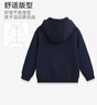 英氏（YEEHOO）兒童外套加絨男女童連帽衫中大童裝衛衣加厚百搭冬裝 深藍 140  曬單實(shí)拍圖