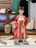萌乎古月家. 莜兔  漢服女童春秋款高端仙氣古風(fēng)連衣裙女孩中秋表演服 紅色 120 曬單實(shí)拍圖