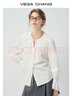 VEGA CHANG長(cháng)袖襯衫女2025新款秋季法式荷葉領(lǐng)蕾絲拼接燈籠袖上衣 茉莉白(襯衫) S 曬單實(shí)拍圖