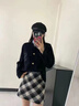 帛芮半身裙子女秋季2025新款毛呢半身裙子短款格子包臀裙短裙A字裙 曬單實(shí)拍圖