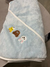 棉加加（Cotton++）嬰兒浴巾斗篷帶帽子新生兒寶寶洗澡巾加大加厚珊瑚絨浴袍包被裹巾 藍色鹿【a類(lèi)超柔吸水】浴巾包被 90*90cm【0-10歲浴巾】 曬單實(shí)拍圖