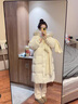 她芙（tafu）品牌女裝羽絨服女中長(cháng)款過(guò)膝2025冬季新款白鴨絨大毛領(lǐng)面包服外套 米白色 M 曬單實(shí)拍圖