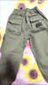 雙魚(yú)兔（SHUAGNYUTU）男童褲子春秋款休閑工裝褲兒童長(cháng)褲中大童男孩秋冬加絨休閑寬松褲 大兜兜軍綠色 單褲 110 建議身高100厘米左右 曬單實(shí)拍圖