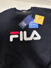 FILA 斐樂(lè )官方情侶款套頭衛衣25秋冬季新款休閑寬松長(cháng)袖加絨保暖上衣 【加絨款】正黑色-BK XS 160/84A/XS 曬單實(shí)拍圖