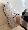 斯凱奇（Skechers）女鞋小白熊女士休閑鞋子厚底增高百搭運動(dòng)軟底老爹鞋女99999863 白色/海軍藍色/WNV1 36.5 曬單實(shí)拍圖