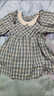 雙魚(yú)兔（SHUAGNYUTU）女童連衣裙秋季寶寶禮服兒童春秋款小裙子小童衣服蝴蝶童裝公主風(fēng) 藍格花邊領(lǐng)飛袖襯衫裙 90 曬單實(shí)拍圖