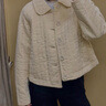 無(wú)印良品（MUJI）IDEE 女式 絎縫 短夾克 女外套 秋季 女裝上衣 GAD65C4S 淺米色 均碼 (165/88A) 曬單實(shí)拍圖