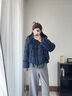 熙世界（sllsky）鴨絨保暖羽絨服假兩件秋冬新款女裝厚外套冬季長(zhǎng)款百搭衣服 藏青色 L 曬單實(shí)拍圖