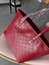 鯨曦婚包大容量包包女包平時(shí)可用紅包紅色結婚新娘手提包大容量托特包 暗印格子托特包【紅色】 曬單實(shí)拍圖