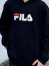 FILA 斐樂(lè )情侶款男女連帽衛衣2025冬季新款休閑寬松加絨保暖長(cháng)袖上衣 【加絨款】正黑色-BK M 170/92A/M 曬單實(shí)拍圖