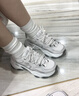 斯凱奇（Skechers）女式增高透氣運動(dòng)鞋厚底時(shí)尚150521 淺灰色/銀色/LGSL 38 曬單實(shí)拍圖