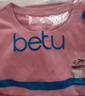 百圖betu女裝2025夏季新款T恤袖口翻邊立體膠印花多巴胺短袖女2506T08 桃紅 XS 曬單實(shí)拍圖