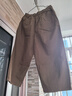 佐丹奴亞麻褲子女棉麻休閑褲打褶松緊腰寬松七分褲女13425329 曬單實(shí)拍圖