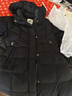 坦博爾鵝絨服女長(zhǎng)款連帽收腰加厚女士羽絨服550890D 能量黑V字絎線165 曬單實(shí)拍圖