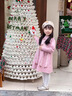 ONEDEW國際大牌女孩時(shí)尚小香公主粉紅毛衣針織連衣裙女?huà)?025新裙春季流 粉紅色 140 cm 均碼 曬單實(shí)拍圖