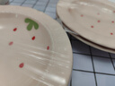 食品級草莓陶瓷餐盤可愛家用宿舍草帽盤蛋糕盤高顏值精致餐具碗盤 8.5英寸-草莓裙花邊盤1個裝 曬單實拍圖