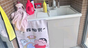 箭牌（ARROW）太空鋁戶(hù)外洗衣機柜組合伴侶池槽一體上翻蓋波輪洗手洗臉盆帶搓板 130cm滾筒洗衣機柜 卡其柜體 高 曬單實(shí)拍圖