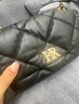 HR赫蓮娜女包頭層牛皮鏈條包輕奢優(yōu)雅單肩斜跨包菱格小方包生日禮物 黑色 曬單實(shí)拍圖