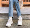 NOSSKISS高端品牌內增高厚底老爹鞋女2025最新款松糕休閑鞋小個(gè)子小白鞋女 米白色平底 【精美禮盒裝】 37 【標準碼】 曬單實(shí)拍圖