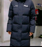 FILA 斐護科技|斐樂(lè )女裝長(cháng)款羽絨服冬季休閑簡(jiǎn)約連帽保暖羽絨外套 正黑色-BK 165/84A/M 曬單實(shí)拍圖