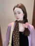 恒源祥絲巾女韓系波點(diǎn)系脖高級感長(cháng)條絲帶2025新款薄款搭配領(lǐng)巾脖子配飾 網(wǎng)紗棕色波點(diǎn)絲巾24*185 曬單實(shí)拍圖