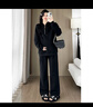 苒祺祺孕婦裝秋季套裝上衣長(cháng)袖寬松連帽拉鏈衛衣褲子兩件套2025新款秋裝 黑色套裝 M 曬單實(shí)拍圖