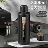 玻璃水杯防摔男款大容量雙層耐高溫便攜茶杯1000ml泡茶水分離杯子 【茶隔款】商務(wù)黑1000ml 曬單實(shí)拍圖